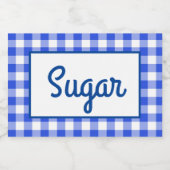 Étiquette Pour Bocaux Gingham bleu (Étiquettes simples)