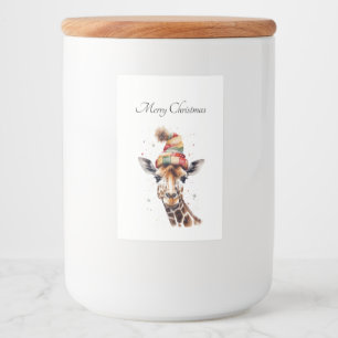 Étiquette Pour Bocaux Giraffe de Noël cosy, sur mesure