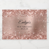 Étiquette Pour Bocaux Glittery Rose Gold Foil 40 & Fabulous (Étiquettes simples)