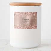 Étiquette Pour Bocaux Glittery Rose Gold Foil 40 & Fabulous (Devant)