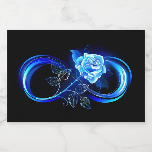 Étiquette Pour Bocaux Glowing infinity with blue rose (Étiquettes simples)