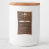 Étiquette Pour Bocaux Gold Brown Product Label Rosegold Frame Monogram (Devant)