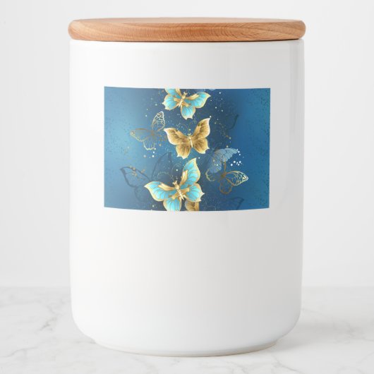 Étiquette Pour Bocaux Golden butterflies (Devant)