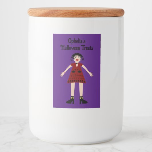 Étiquette Pour Bocaux Gothique Halloween Vampire Lady Custom (Devant)