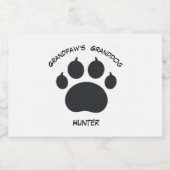 Étiquette Pour Bocaux Grand-chien noir et blanc 1 grande patte pour chie (Étiquettes simples)