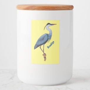 Étiquette Pour Bocaux Great blue heron cartoon illustration