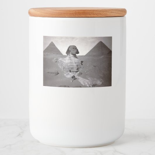 Étiquette Pour Bocaux Great Sphinx & Gizeh Pyramides Necropolis Egypte (Devant)