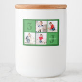 Étiquette Pour Bocaux Green Birthday Boy Photo Collage Custom Party (Devant)