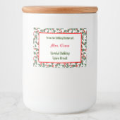 Étiquette Pour Bocaux Green Red Holly de la cuisine de vacances de cuiss (Devant)