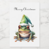 Étiquette Pour Bocaux Grenouille de Noël, coutume (Étiquettes simples)