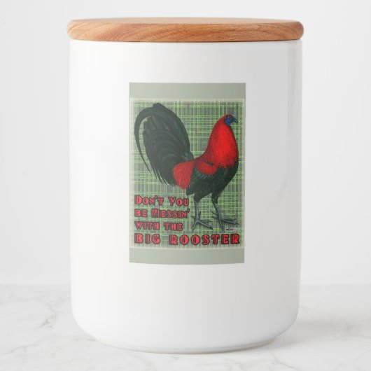 Étiquette Pour Bocaux Gros Rooster Rouge (Devant)