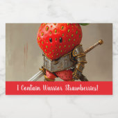 Étiquette Pour Bocaux Guerrier de fraises (Étiquettes simples)