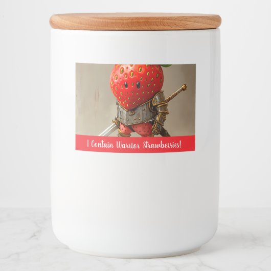 Étiquette Pour Bocaux Guerrier de fraises (Devant)
