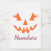 Étiquette Pour Bocaux Halloween Citrouille Jack-o'-lantern fille personn (Étiquettes simples)