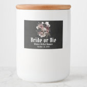 Étiquette Pour Bocaux Halloween Floral Skull Bride ou Fête des mariées d (Devant)