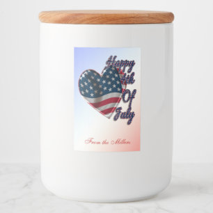 Étiquette Pour Bocaux Happy 4 juillet USA Flag Heart
