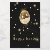 Étiquette Pour Bocaux Happy Easter Gold Disco Ball (Étiquettes simples)