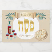 Étiquette Pour Bocaux Happy Passover Holiday Kosher Pesach Seder (Étiquettes simples)
