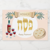 Étiquette Pour Bocaux Happy Passover Holiday Kosher Pesach Seder (Étiquettes simples)