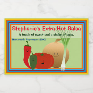 Étiquette Pour Bocaux Happy Salsa Mix Personnalisé