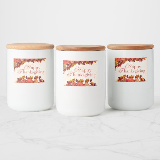 Étiquette Pour Bocaux Happy Thanksgiving (Bouteilles)