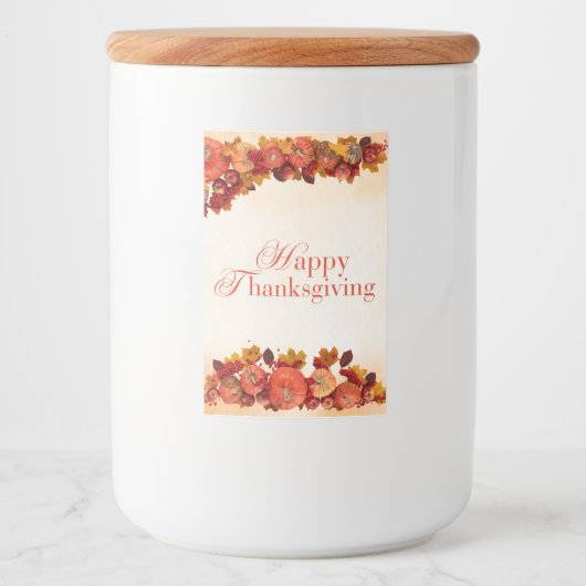 Étiquette Pour Bocaux Happy Thanksgiving (Devant)