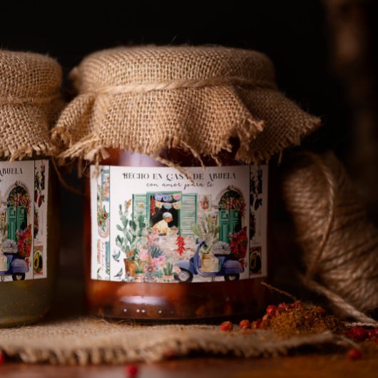 Étiquette Pour Bocaux Hecho en Casa de Abuela Kitchen Label