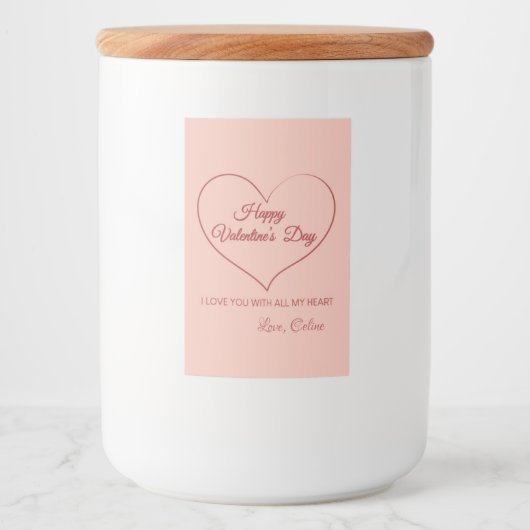 Étiquette Pour Bocaux Heureuse Sainte-Valentin (Devant)