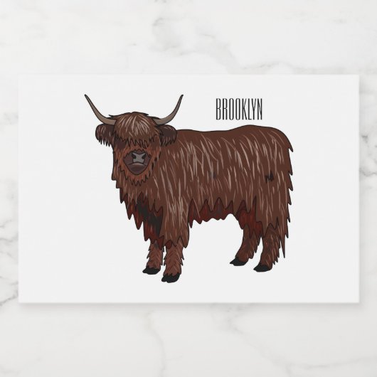 Étiquette Pour Bocaux Highland cow (Étiquettes simples)