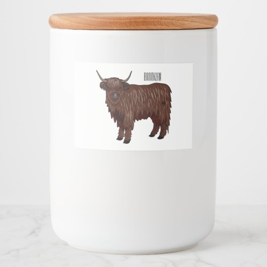 Étiquette Pour Bocaux Highland cow (Devant)