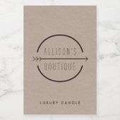 Étiquette Pour Bocaux Hip et Rustic Arrow Logo Bougie Kraft (Étiquettes simples)
