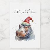 Étiquette Pour Bocaux Hippo de Noël (Étiquettes simples)