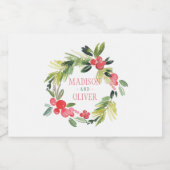 Étiquette Pour Bocaux Hiver Floral Aquarelle Wreath | MARIAGE (Étiquettes simples)