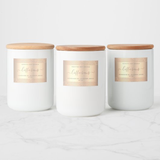 Étiquette Pour Bocaux Holographique Rose Gold Ombre Parties scintillant (Bouteilles)