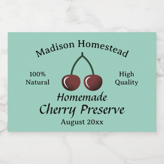 Étiquette Pour Bocaux Homestead Cherry Preserve modèle original (Étiquettes simples)