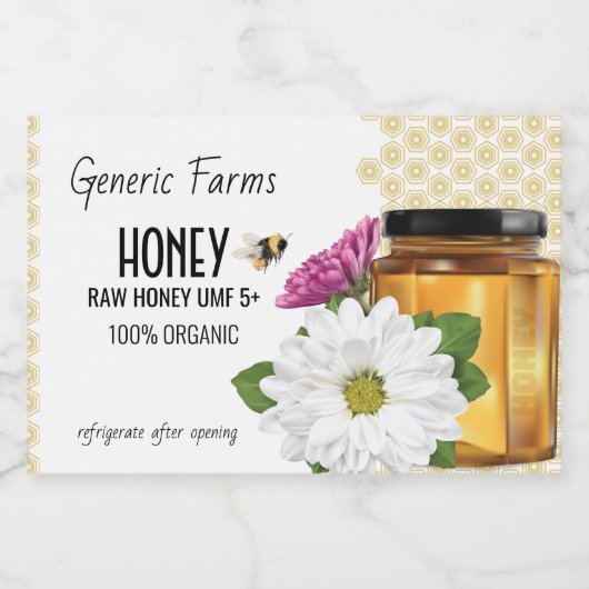 Étiquette Pour Bocaux Honeybee Honey Jar (Étiquettes simples)