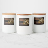 Étiquette Pour Bocaux Horloge Steampunk avec des engrenages anciens (Bouteilles)