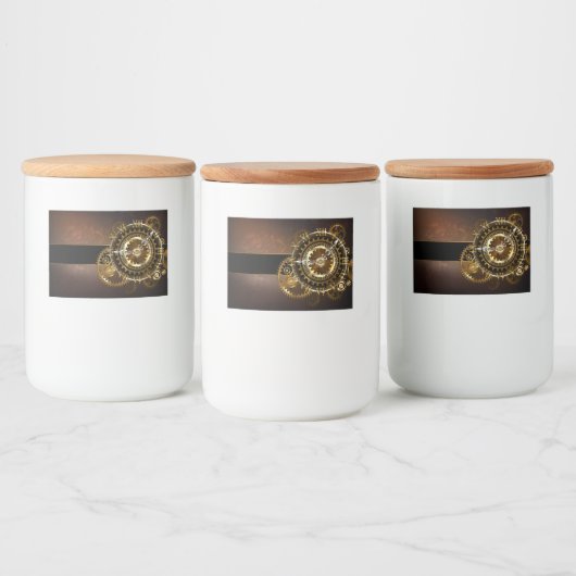 Étiquette Pour Bocaux Horloge Steampunk avec des engrenages anciens (Bouteilles)