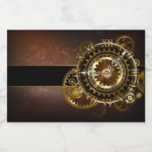 Étiquette Pour Bocaux Horloge Steampunk avec des engrenages anciens (Étiquettes simples)