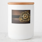Étiquette Pour Bocaux Horloge Steampunk avec des engrenages anciens (Devant)
