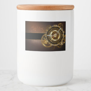Étiquette Pour Bocaux Horloge Steampunk avec des engrenages anciens