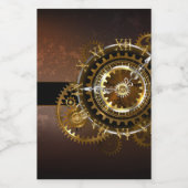 Étiquette Pour Bocaux Horloge Steampunk avec des engrenages anciens (Étiquettes simples)