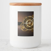 Étiquette Pour Bocaux Horloge Steampunk avec des engrenages anciens (Devant)