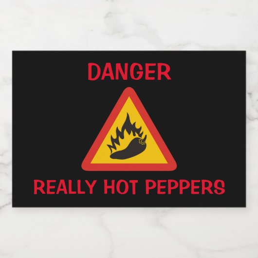 Étiquette Pour Bocaux Hot pepper danger (Étiquettes simples)