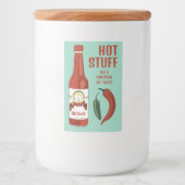 Étiquette Pour Bocaux HOT STUFF Spicy Hot Sauce Jalapeños Chiles (Devant)