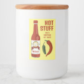 Étiquette Pour Bocaux HOT STUFF Spicy Hot Sauce Jalapeños Chiles (Devant)