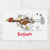 Étiquette Pour Bocaux Illustration amusante de poulet cool (Étiquettes simples)