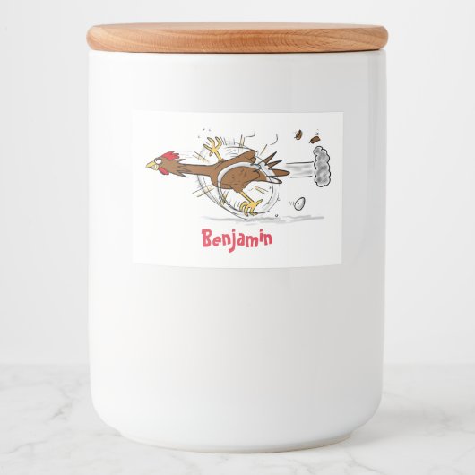 Étiquette Pour Bocaux Illustration amusante de poulet cool (Devant)