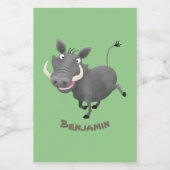 Étiquette Pour Bocaux Illustration amusante d'un cochon de phacochère af (Étiquettes simples)