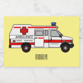 Étiquette Pour Bocaux Illustration d'ambulance (Étiquettes simples)